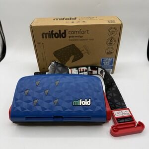 Mifold Grab-And-Go Compact Car Booster Portable Seat 40 To 100 Lbs Blue Black